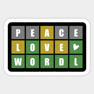 Peace, Love, Wordle .. Wordle lovers Sticker